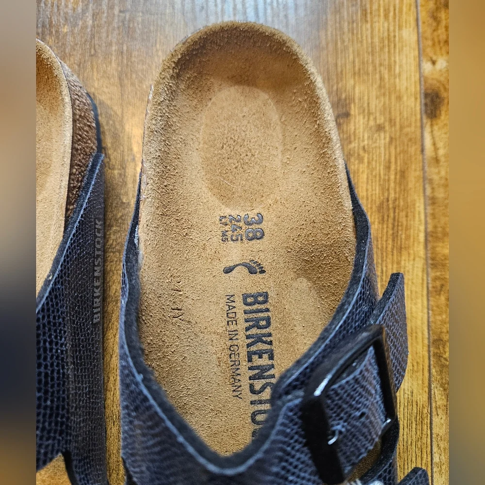 Birkenstock 38 EU 7 US Arizona Magical Metallic Midnight Sandals NEW No Box - Picture 5 of 12